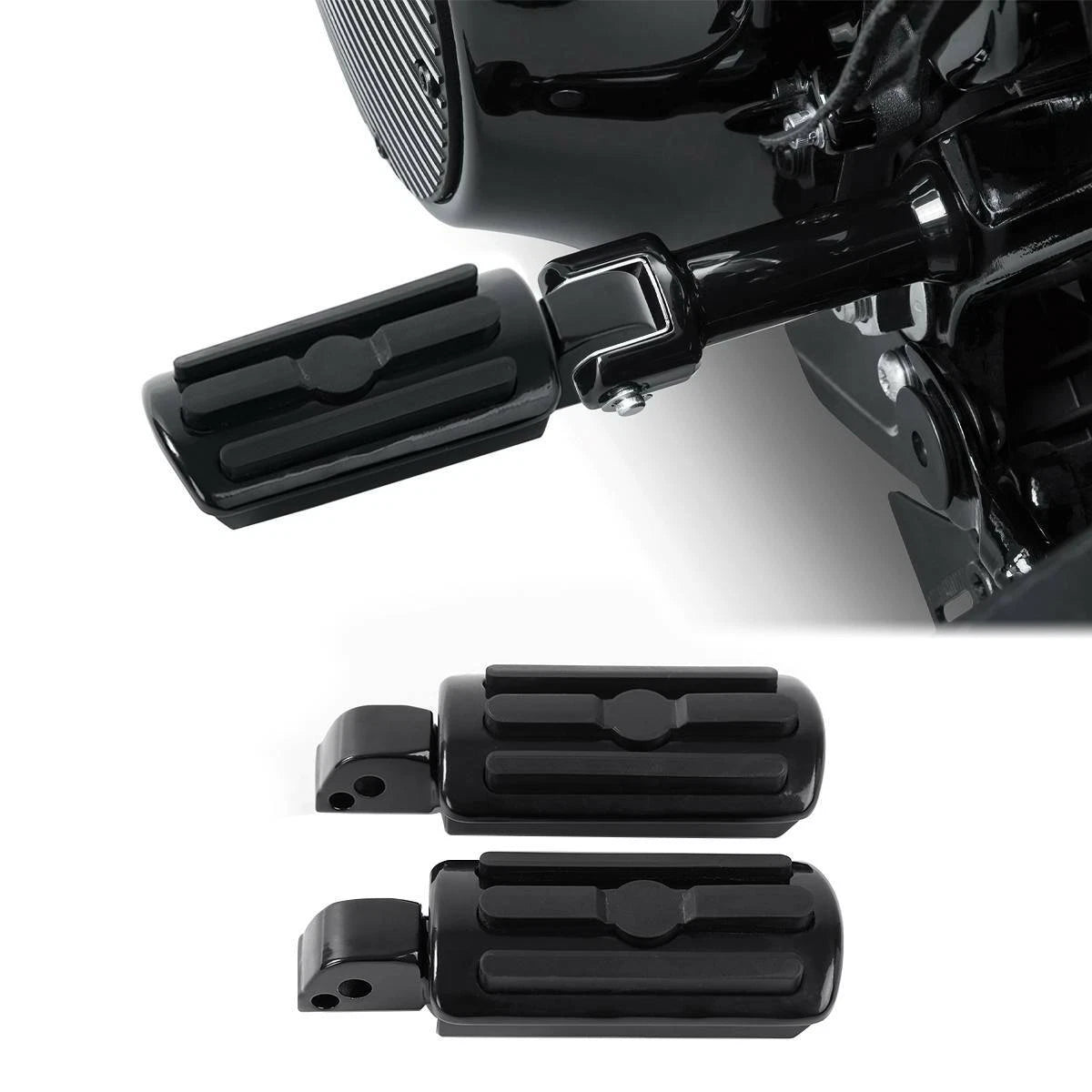 Black Passenger Footpeg for Harley Heritage Softail Fat Boy (2018–2025)