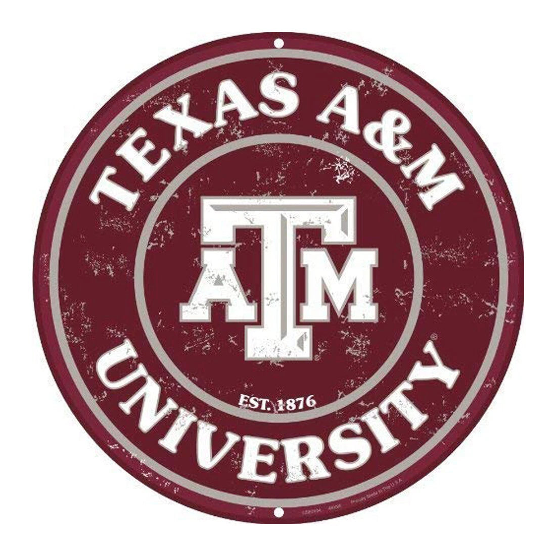 12" Embossed Metal Nostalgia Sign for Texas A&M (N/A)