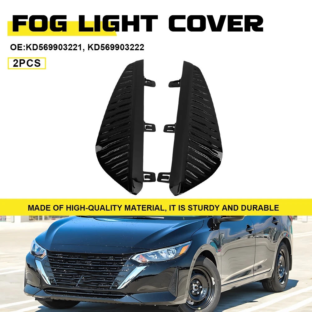 2X Lower Bumper Fog Light Cover Bezel for Nissan Sentra (2024–2025) EXV