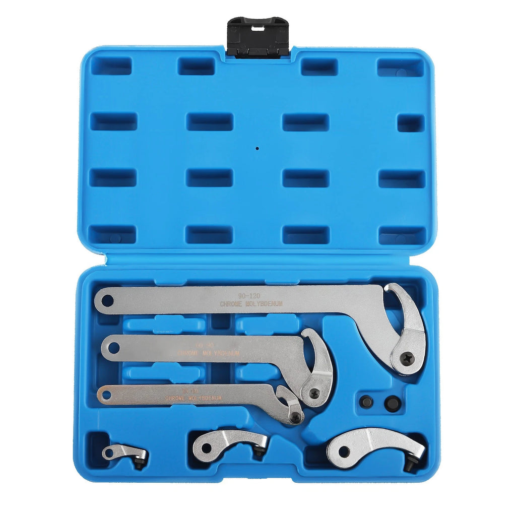 Set of 8 Adjustable Hook Pin Spanner Wrenches for Various Models