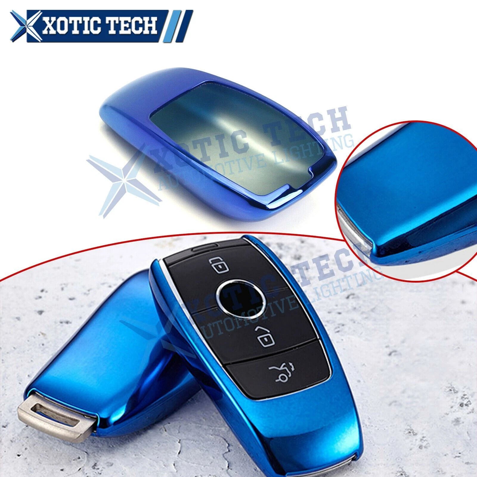 Soft Keyless Entry Key Fob Cover for Mercedes B C E-Class (2019–2024)