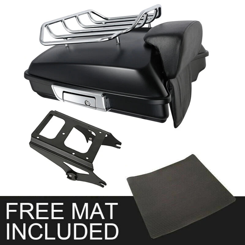 Trunk Backrest Top Rail Mount for Harley Touring (2009–2013) Matte Black
