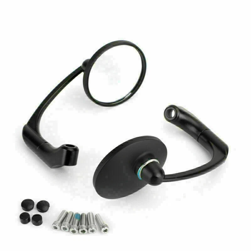 Pair of Moto L-Bar Round Rear View Mirrors for Universal (8mm 10mm)