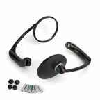 Pair of Moto L-Bar Round Rear View Mirrors for Universal (8mm 10mm)