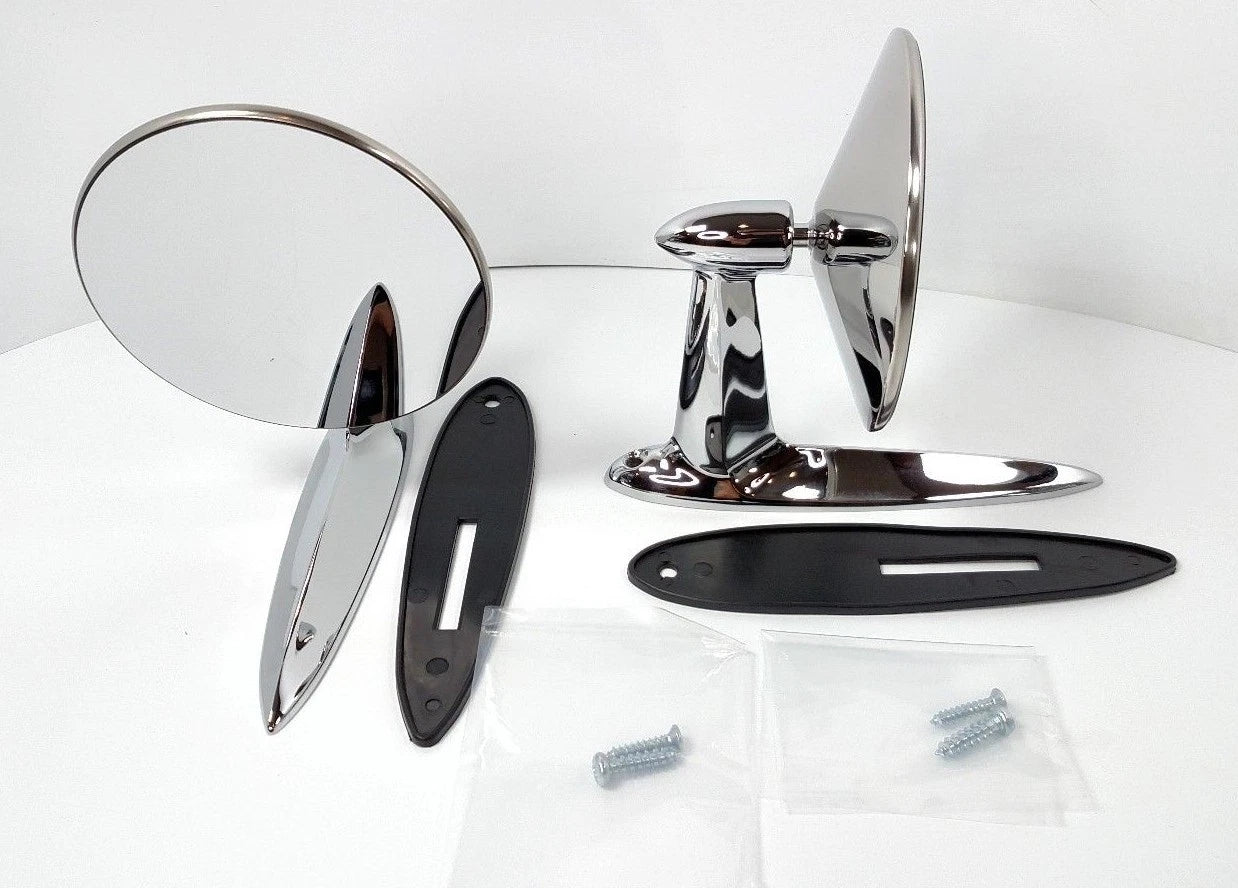 Door Mirror Replacement 2Pc Convex for 1955–1957 Chevrolet Bel Air