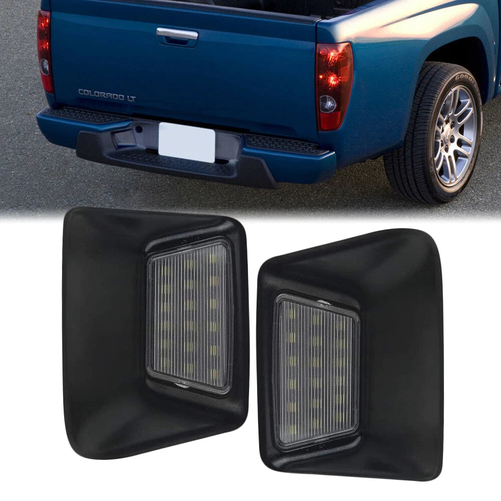 White LED License Plate Lights for Chevy Colorado GMC Canyon (2004–2012)