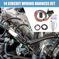 Set of 1 Universal 14 Circuit Wiring Harness Kit with Fuses for GM, Ford