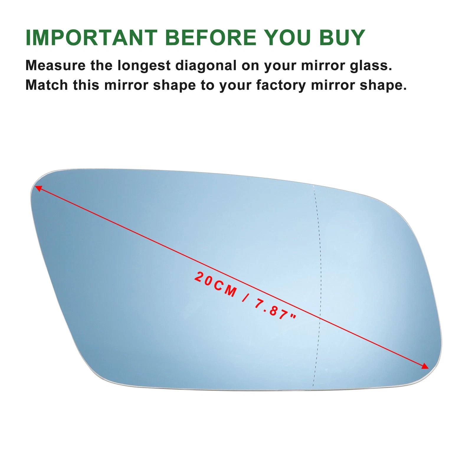 Heated Right Side Mirror Glass for Audi A3 (2000–2003)