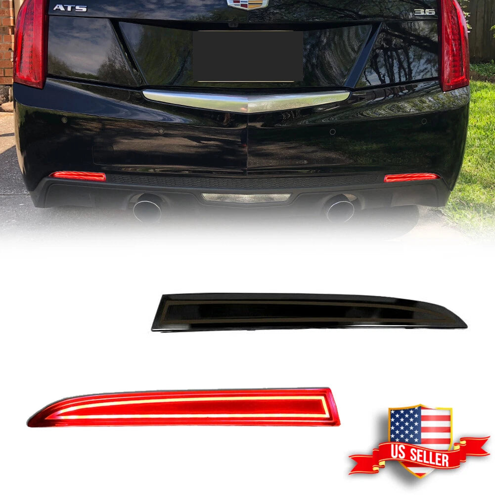 LED Smoked Rear Bumper Reflectors for Cadillac ATS (2013–2017) & XT5 (2017–2018)