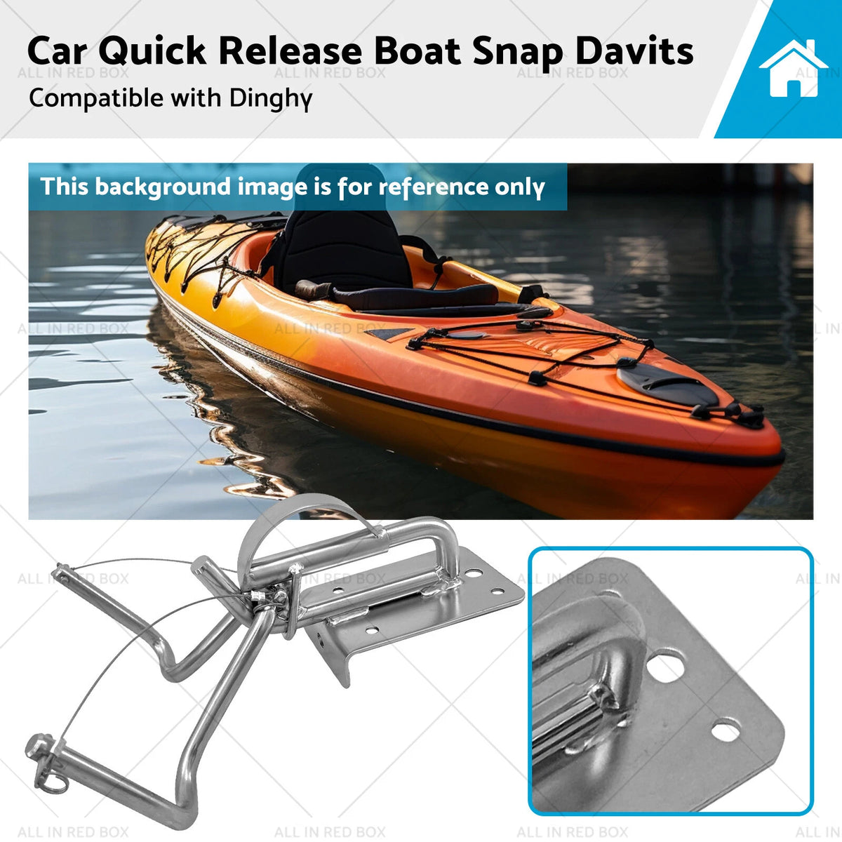 304 Stainless Steel Quick Release Snap Davits for Dinghy