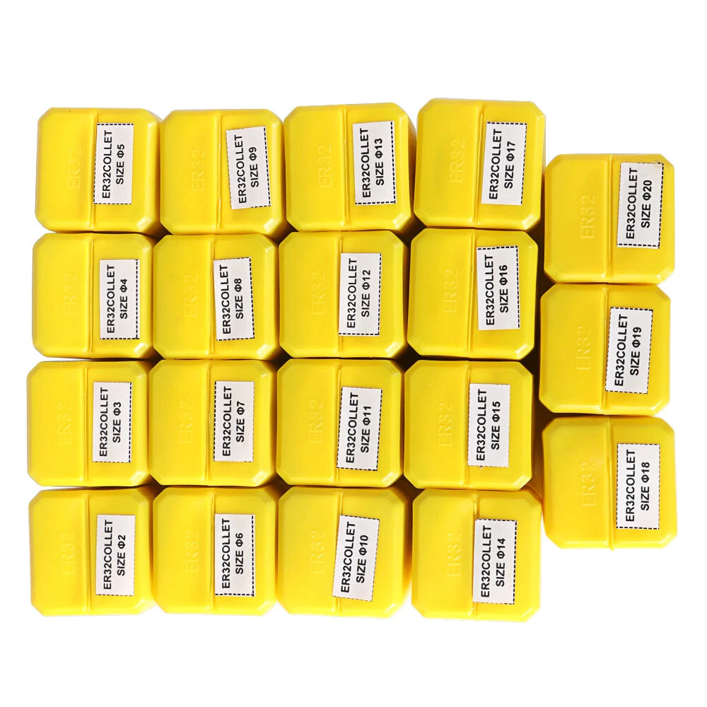 Set of 19 Precision Spring Collets for CNC Engraving Milling (2-20mm)