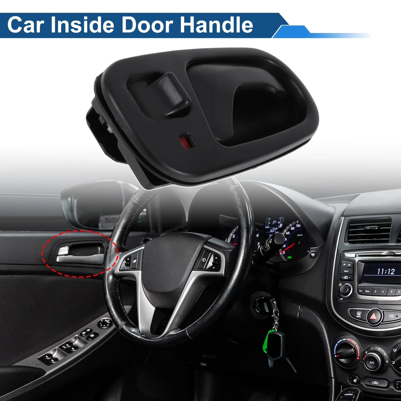 Interior Door Handle for Suzuki Swift (1992–1995) No. 8315066E005ES Black