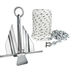 Fluke Anchor Kit for Boat (3 lb) with Rope & Chain