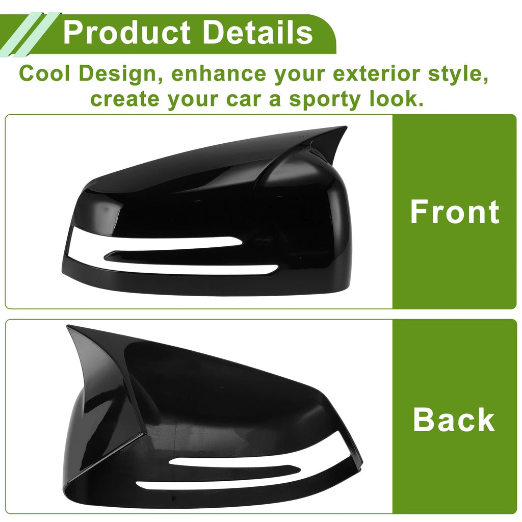 1 Pair Mirror Cover Cap for Mercedes-Benz A-Class W176 (2013–2018) Gloss Black