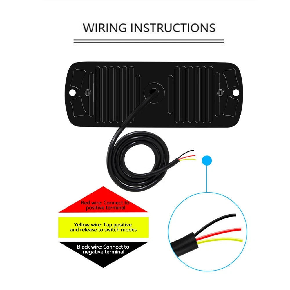 12 LED Strobe Warning Beacon for Truck (12V–24V)