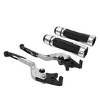 Silver Extendable Brake Clutch Lever Grip Set for Street Twin (2016-2023)