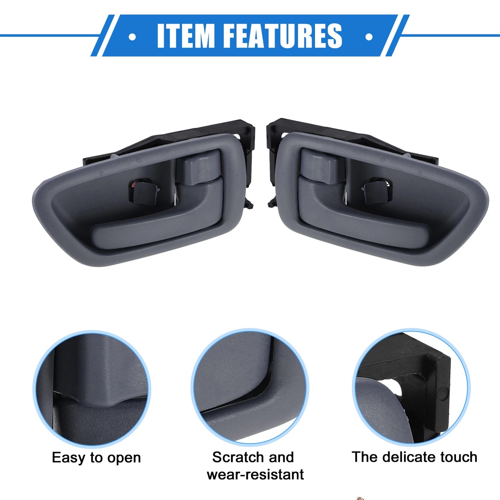 2 Pcs Interior Door Handles for Toyota Sequoia (2004–2007) Gray