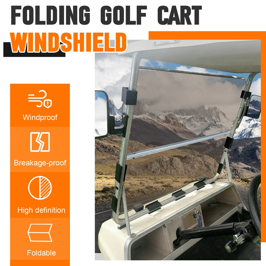 Tinted Folding Windshield for Club Car DS Golf Cart (1982–2000.5)
