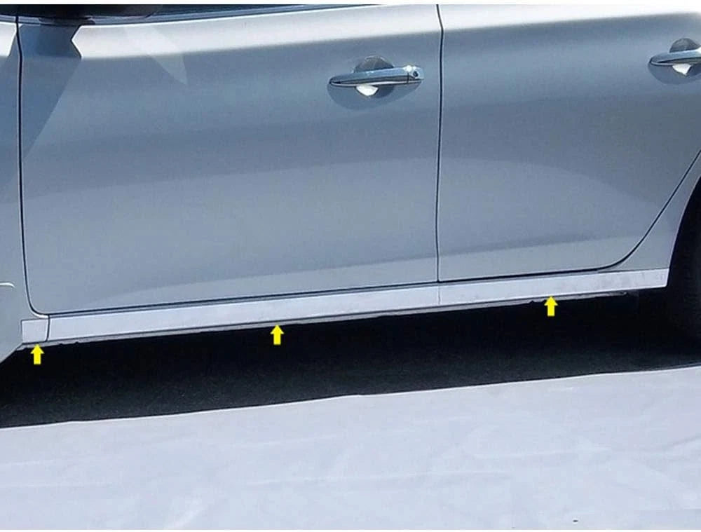 6p LuxuryFX Chrome 2 5/8' Accent Rocker Molding Trim For 2013-2015 Nissan Sentra
