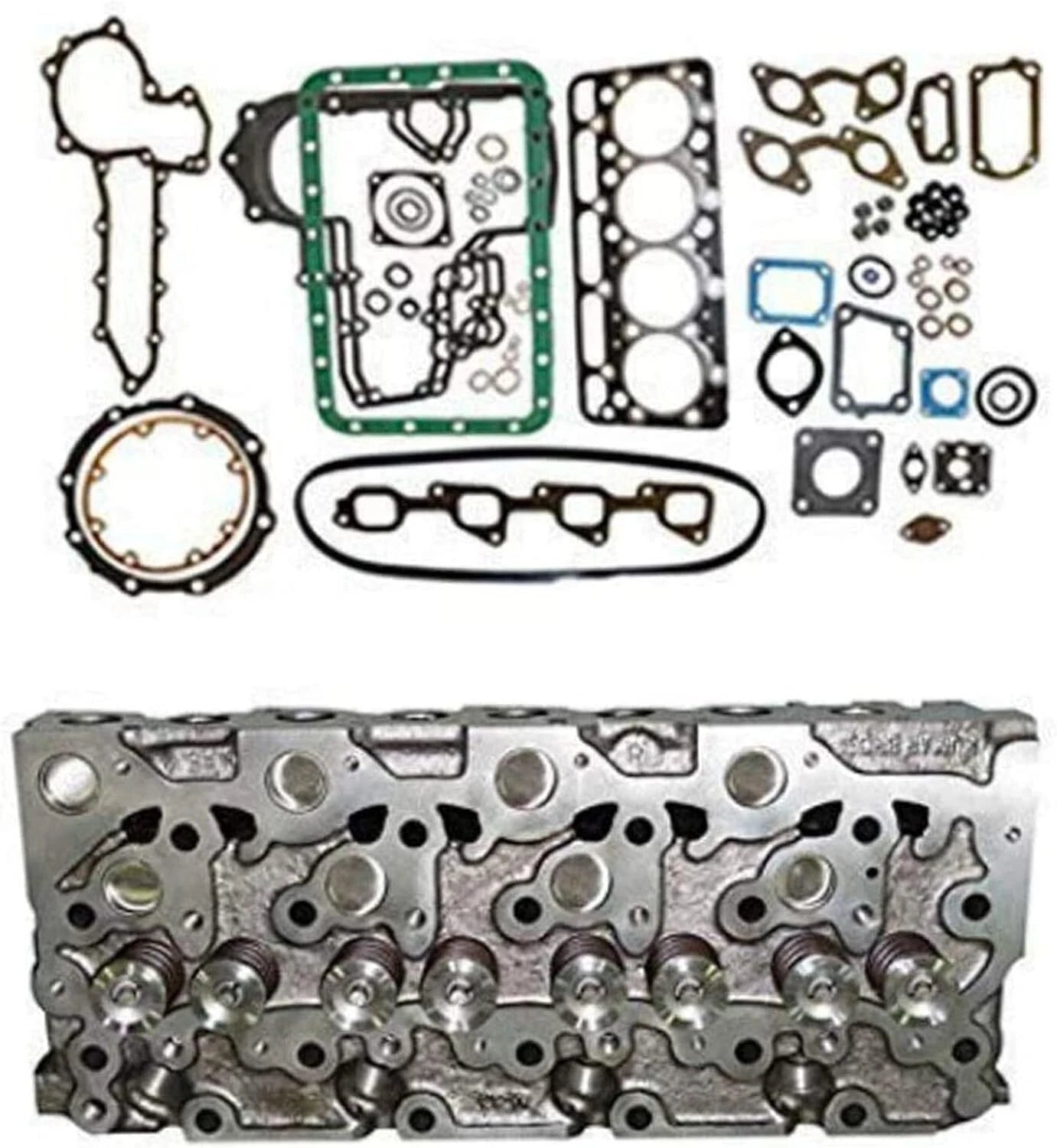Complete Diesel Cylinder Head & Full Gasket Set for Kubota V2203