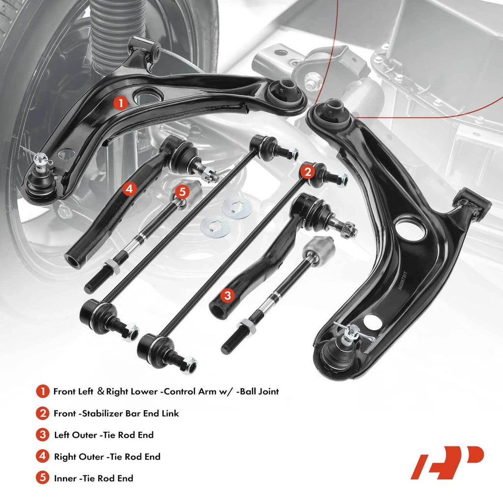 Front Lower Control Arm w/Ball Joint & Sway Bar Link for Toyota Yaris (2012–2020)