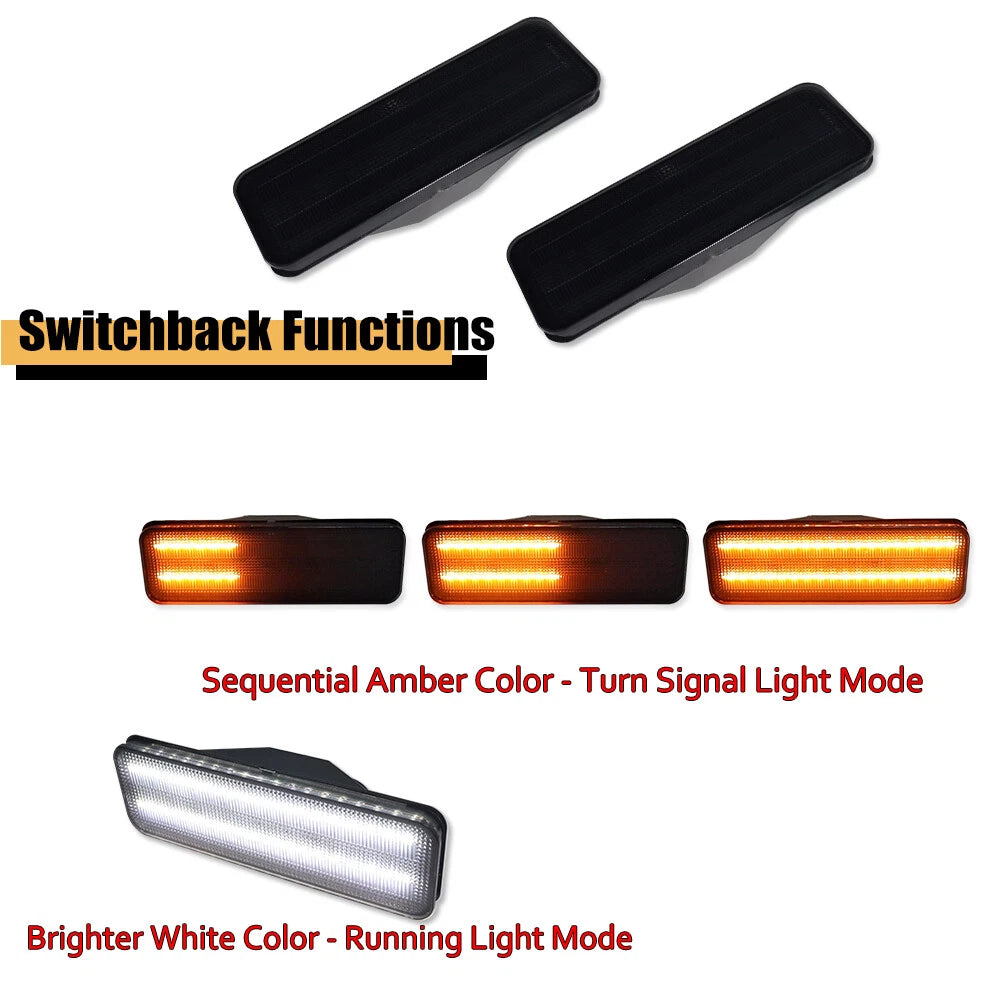 Smoked Switchback LED Parking Signal Lights for Ford Bronco F150 F250 F350 (1980–1986)