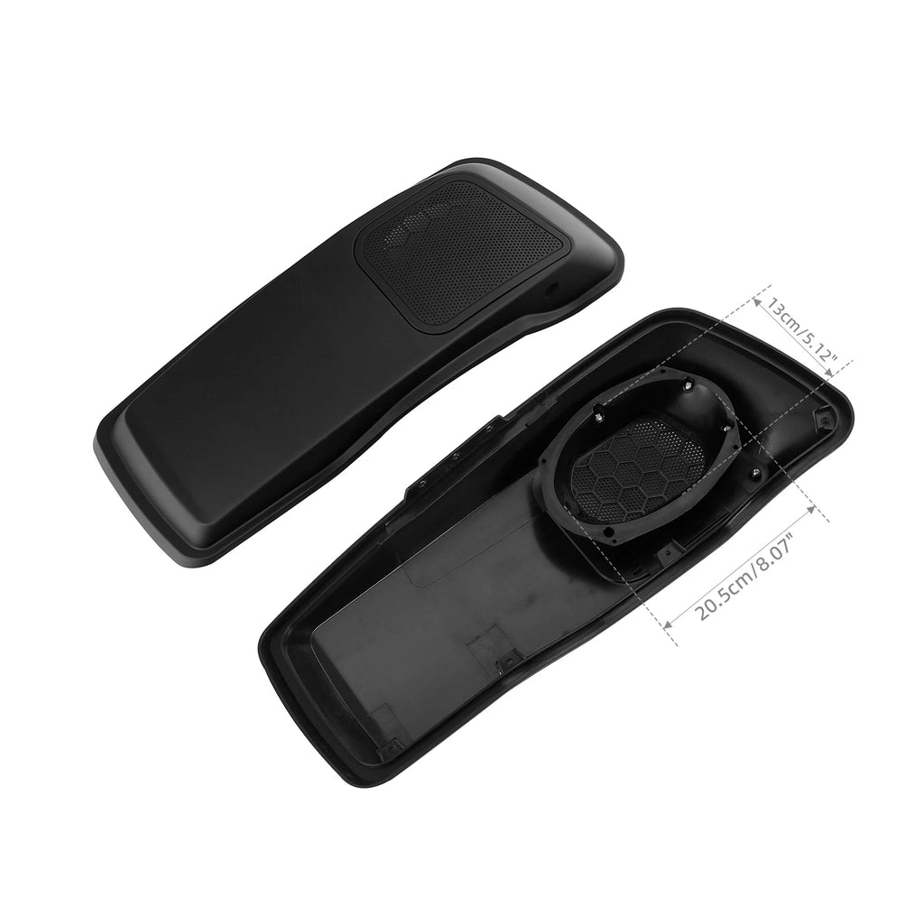 Matt Black Saddlebag Lid Speaker Grills for Harley Street Road Glide (2014–2023)