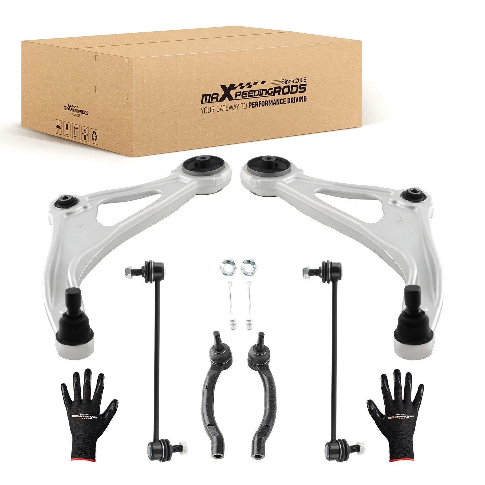 Set of 2 Front Lower Control Arms with Tie Rod Ends for Nissan Altima Maxima
