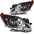 Set of 2 Black Projector Headlights for Mazda 3 Sport (2010–2013)
