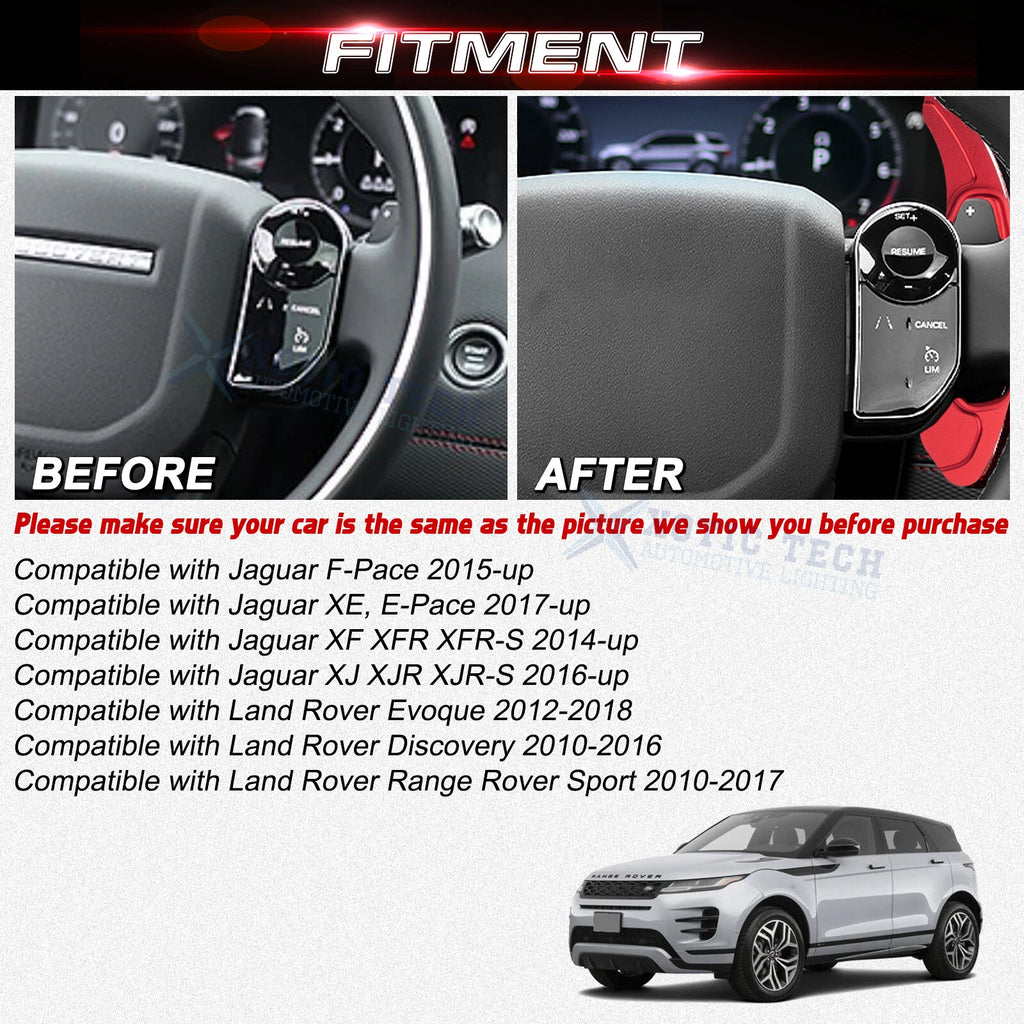 Red Aluminum Paddle Shifter Extension for Jaguar F-Pace/E-Pace/XE/XF (2016-2024)