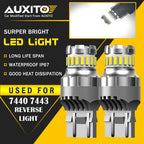 Set of 2 7443 7440 LED 6500K Reverse Brake Backup Tail Light Bulbs for