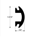 Taco Black Flexible Rub Rail Insert 70' Length | V12-4144BKA70-1