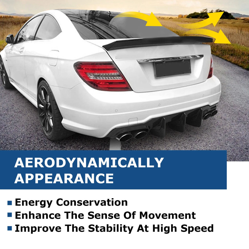 Carbon Fiber Style Highkick Trunk Spoiler for Mercedes W204 C63 AMG (2012–2015)