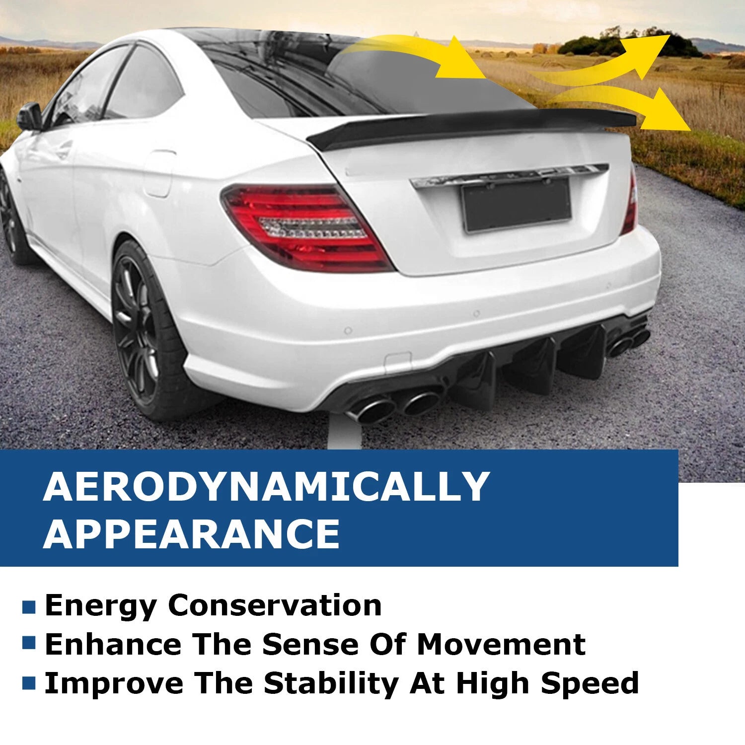 Carbon Fiber Style Highkick Trunk Spoiler for Mercedes W204 C63 AMG (2012–2015)
