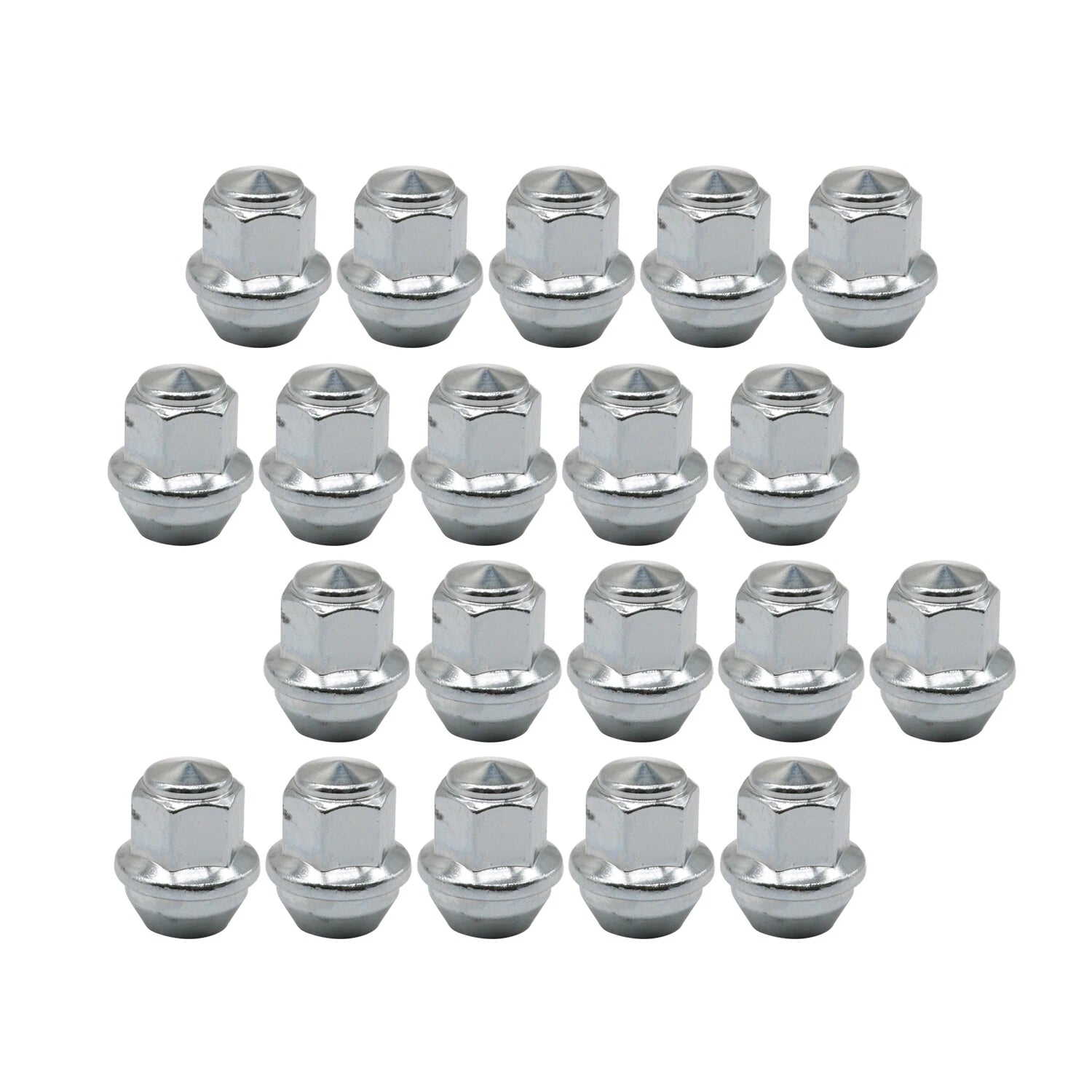 Set of 20 Chrome Lug Nuts for Ford Edge, Mustang (2007–2023) ACPZ1012M
