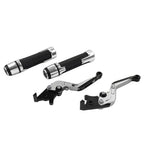 Silver Extendable Brake Clutch Levers & Handlebar Grips for Daytona 675 R