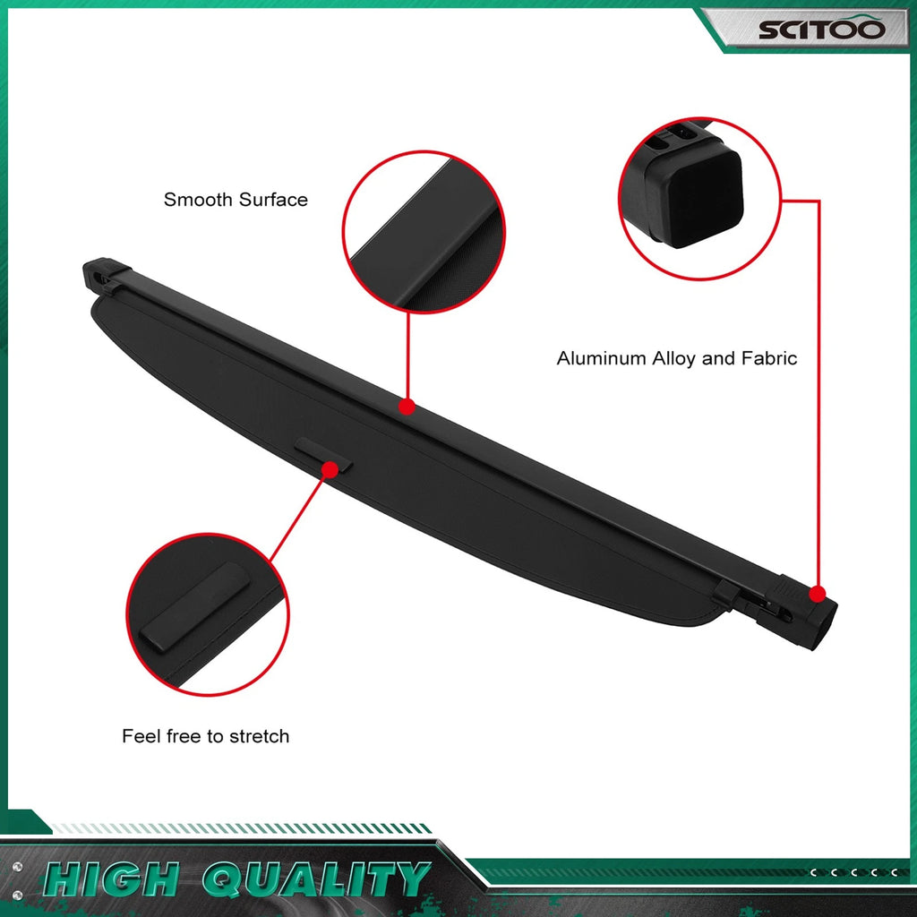 Retractable Black Cargo Cover Privacy Shield for Toyota RAV4 (2019–2024)