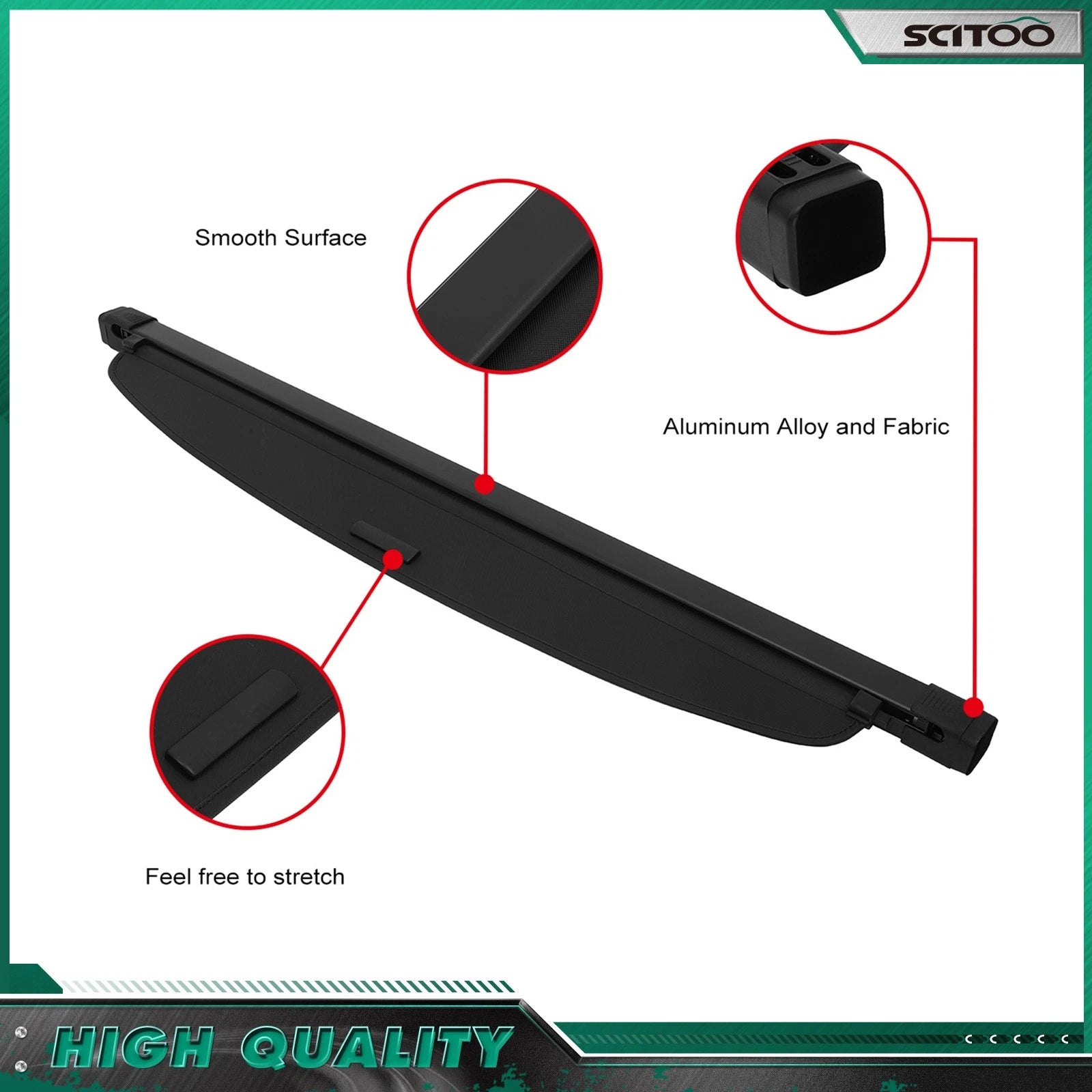 Retractable Black Cargo Cover Privacy Shield for Toyota RAV4 (2019–2024)