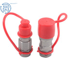 2PC 3/8" Flat Face Hydraulic Quick Connect Coupler Set 5076PSI