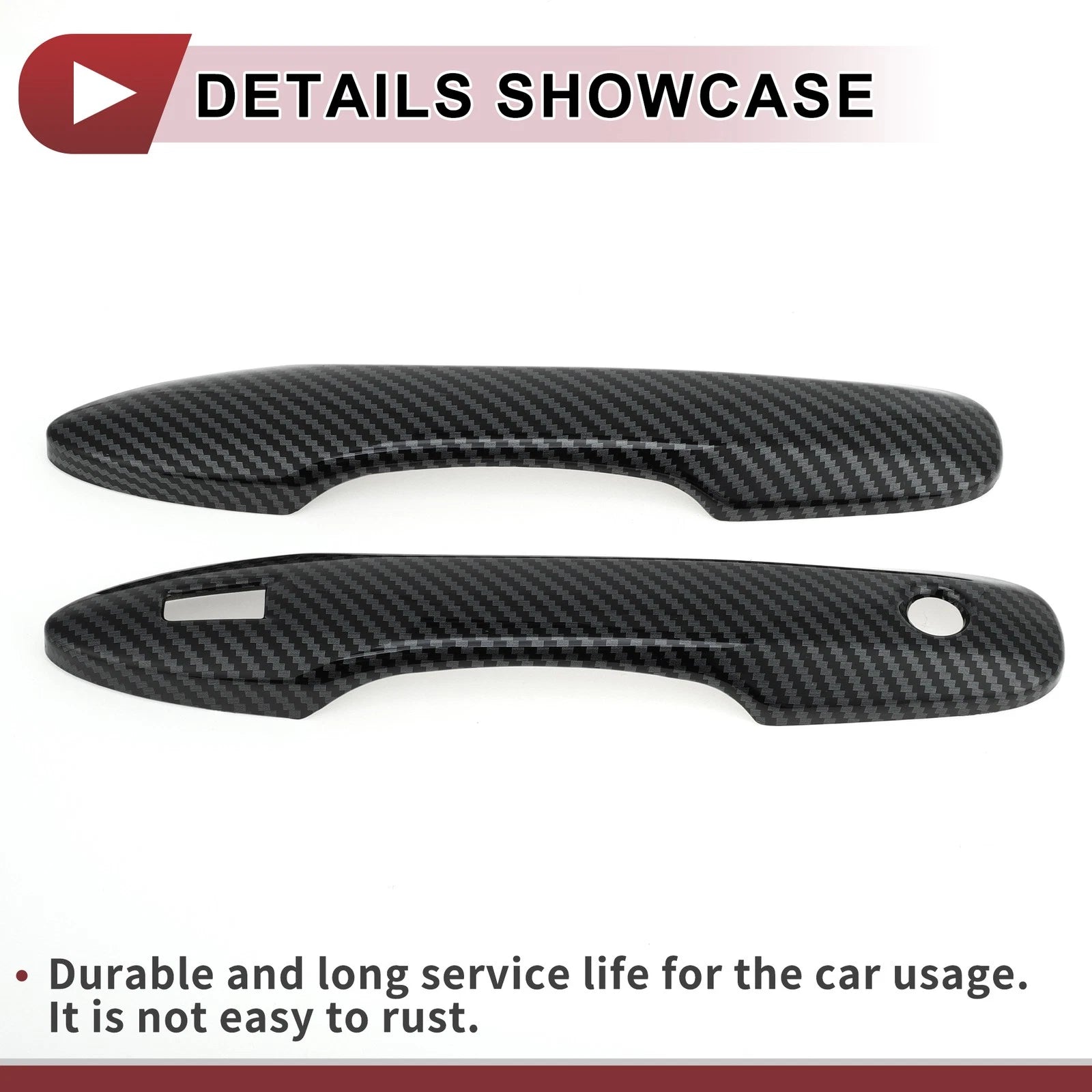 Set of 4 Door Handle Covers for Toyota Camry (2018–2024) Black ABS