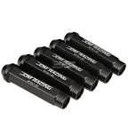 20x Open End M12x1.5 90mm Tall Black Aluminum Lug Nuts + Adapter