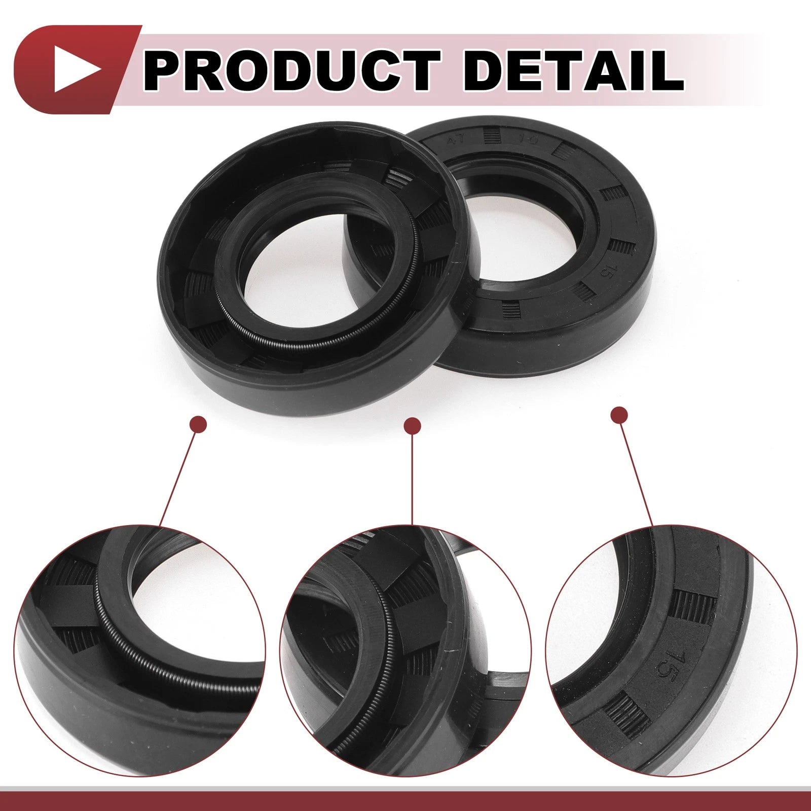 Set of 5 Rotary Shaft Oil Seals 25x47x10mm Nitrile Rubber for Various Models
