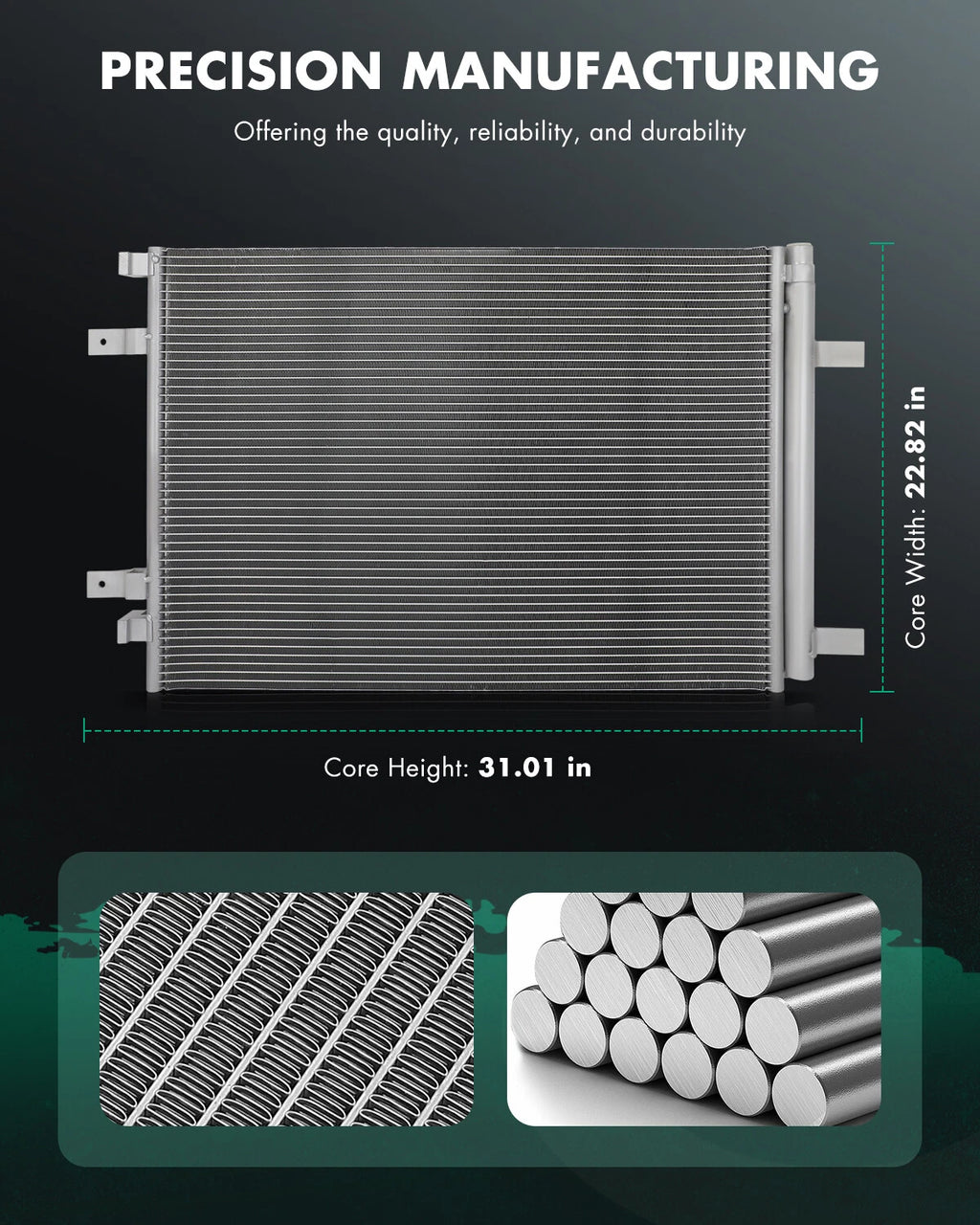 Aluminum AC Condenser for Ford F-250 F-350 Super Duty (2017–2022) 30088