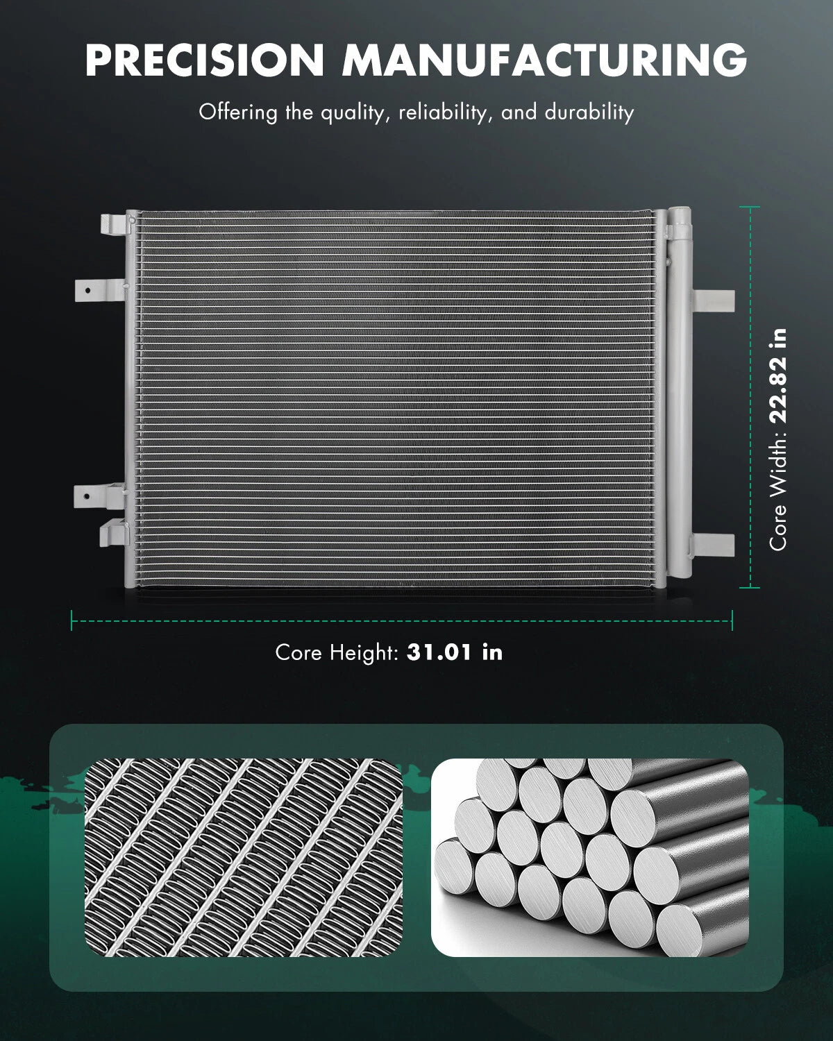 Aluminum AC Condenser for Ford F-250 F-350 Super Duty (2017–2022) 30088