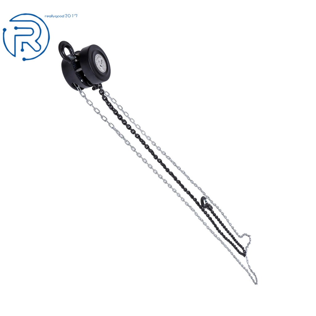 1 Ton Manual Chain Hoist for (10' Lift, 2 Hooks)