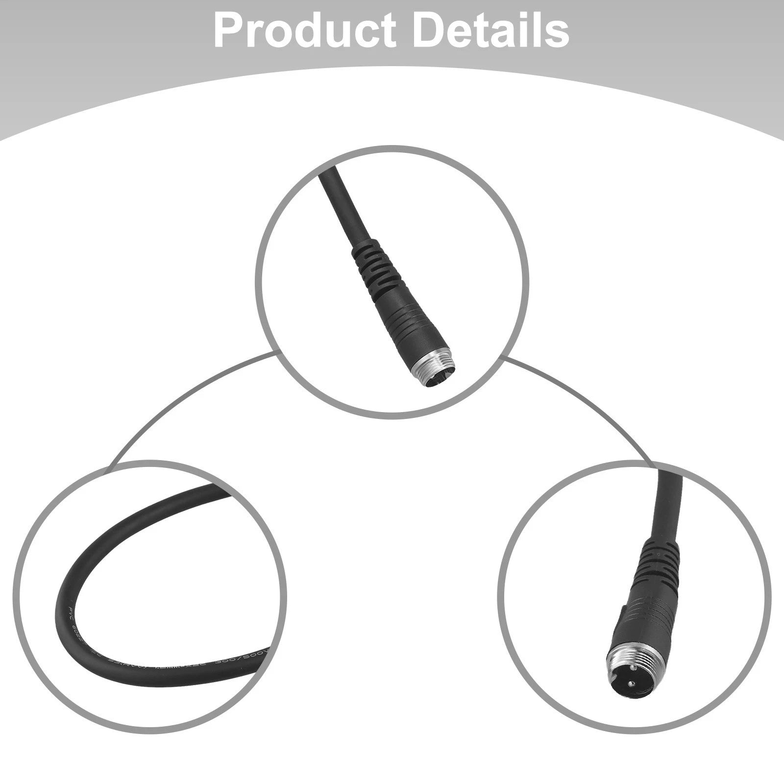 Battery Air Cable for 196 Shares (2 Cores, Black and Silver)