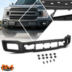 Steel Front Bumper Face Bar for Ford F-150 (2018–2020) w/ Fog Light Holes Black