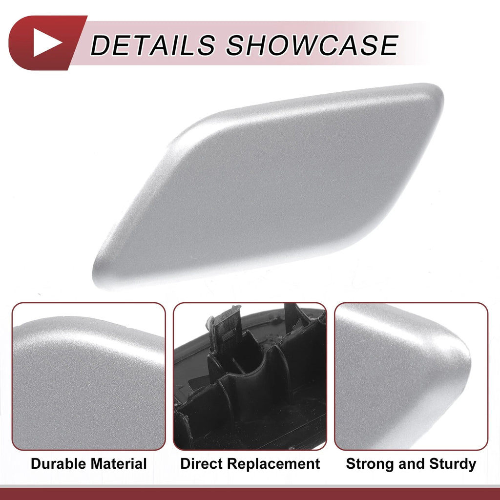 Front Left Washer Nozzle Cover Cap for Subaru Outback (2010–2018) Silver Tone