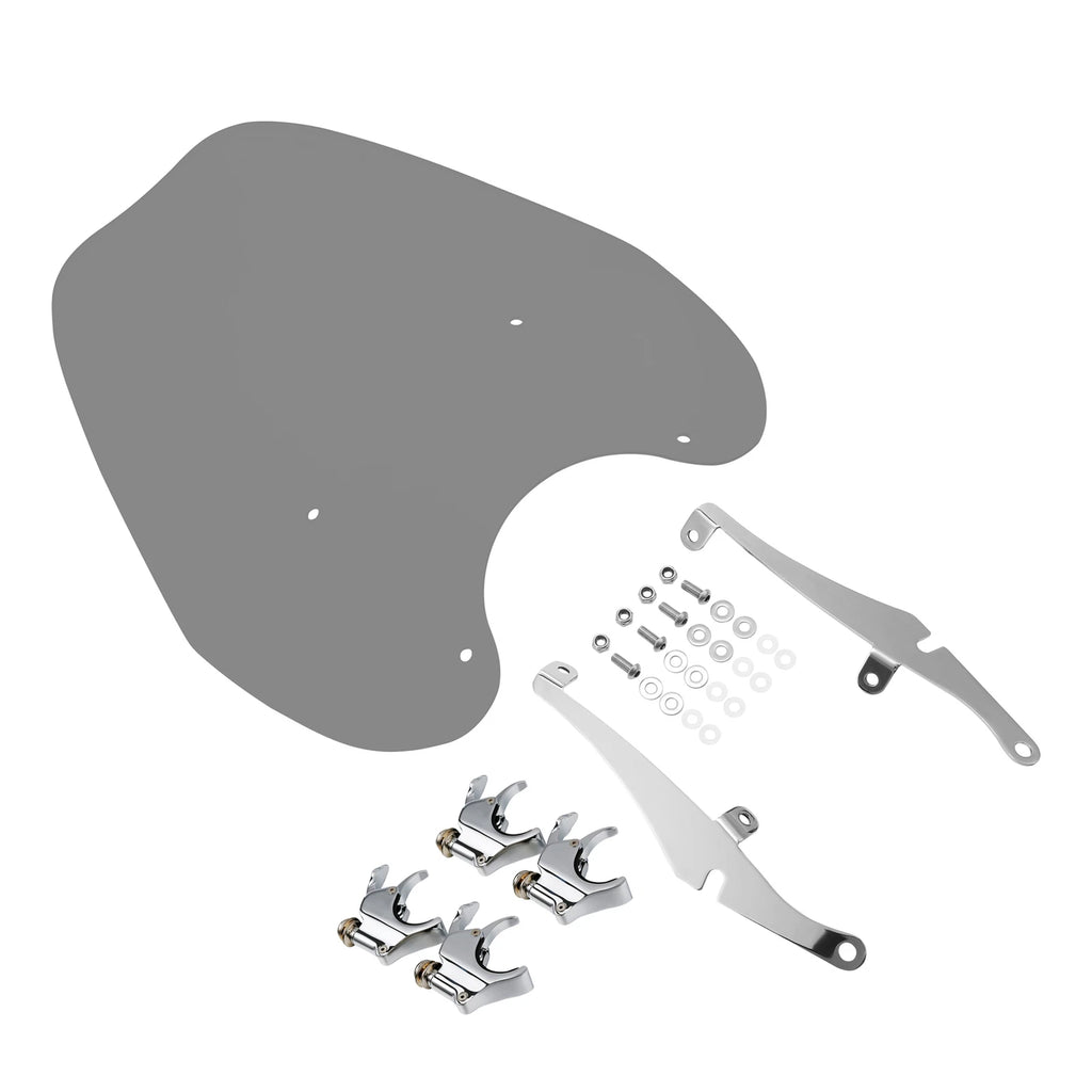 Smoke Windscreen & 49MM Quick Clamps for Harley Street Bob (2018–2023)