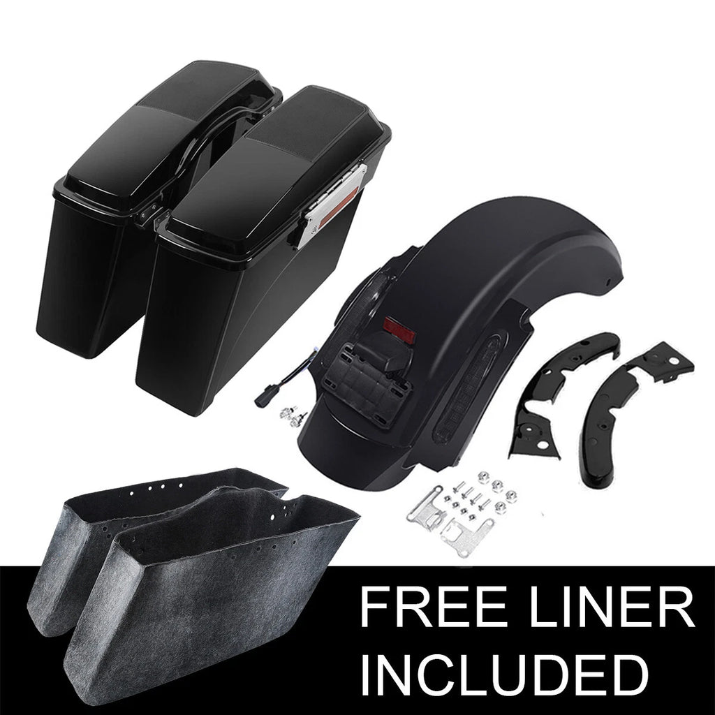 Hard Saddlebags 6x9" Speaker Lid & LED Rear Fender for Harley Touring (2009–2013)
